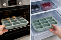 Productos de silicona alimentaria aptos para horno, congelador y altas temperaturas.